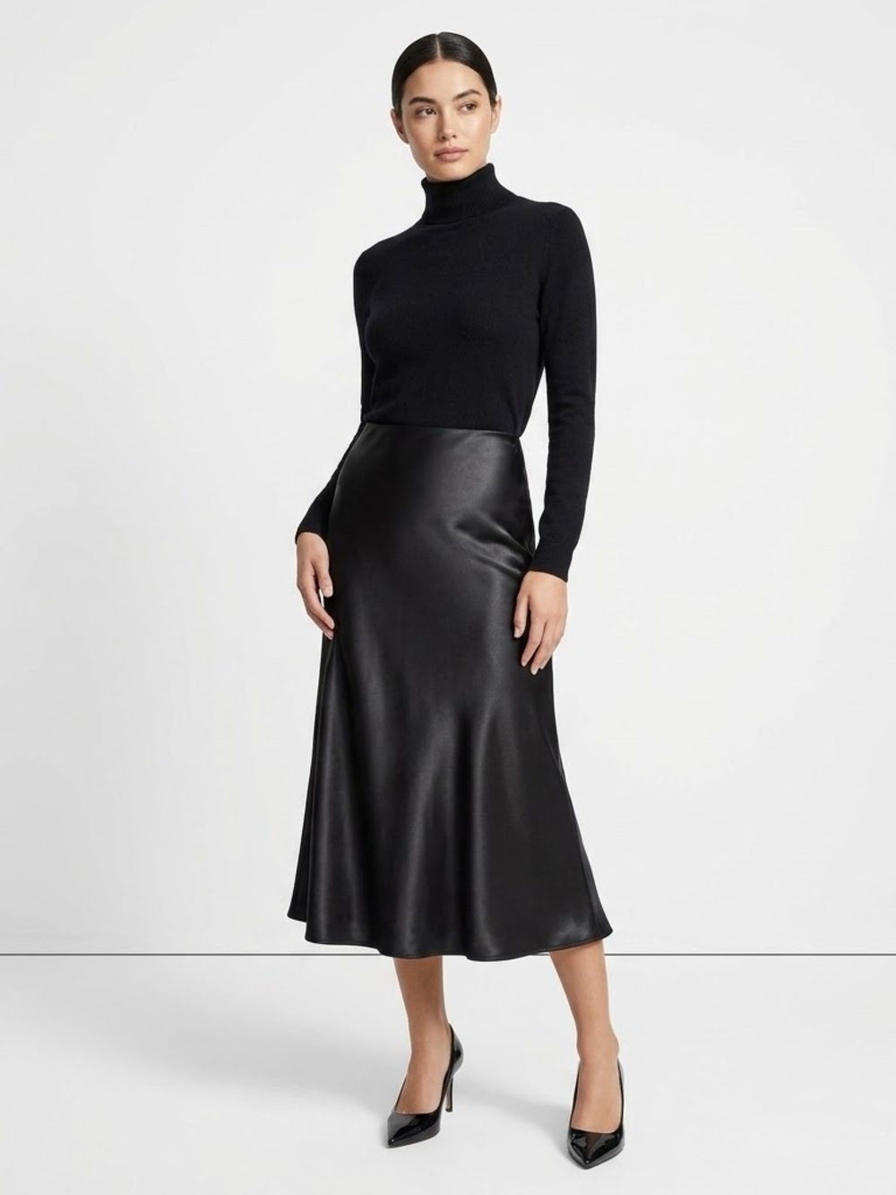 Maison D'Amelie Satin A Line Midi Skirt Size 12